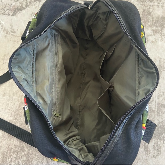 Mickey Mouse Walt Disney Green Canvas Large Tote Diaper Bag Purse Travel - Picture 8 of 12